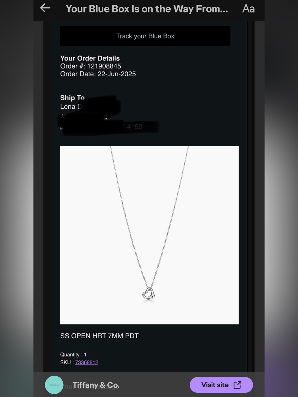Tiffany & Co. Elsa Peretti Open Heart Pendant in Sterling Silver, 7 mm - Picture 10 of 13